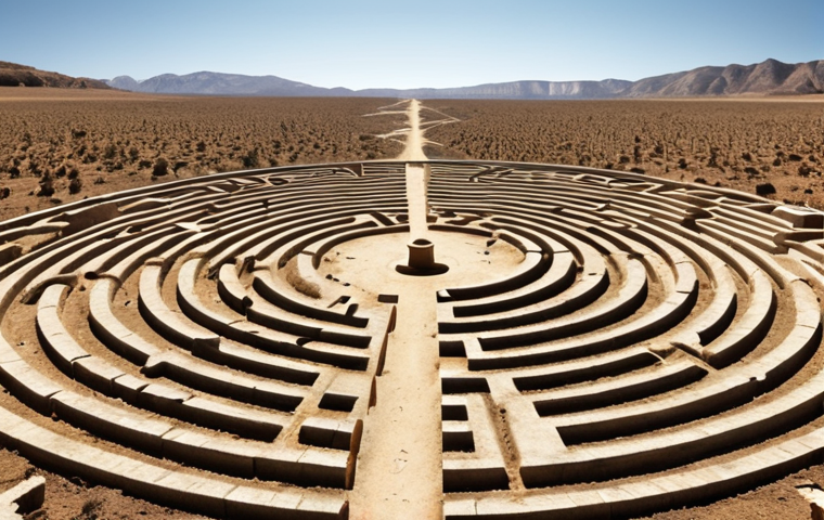 **

A labyrinth representing geoengineering possibilities and risks, with a prominent ethical compass pointing the way. Scientists are depicted cautiously navigating the maze. In the background, visualize a split scene: one side shows a thriving, sustainable world, the other displays a drought-stricken, devastated landscape. Emphasize the need for ethical decision-making in climate intervention.

**