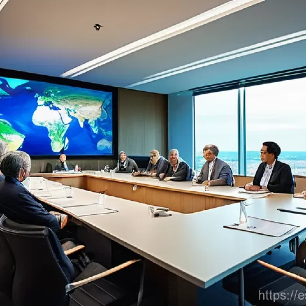 기후 엔지니어링의 윤리적 분석 기법 - **Prompt:** A diverse group of global leaders, scientists, and indigenous community representatives,...