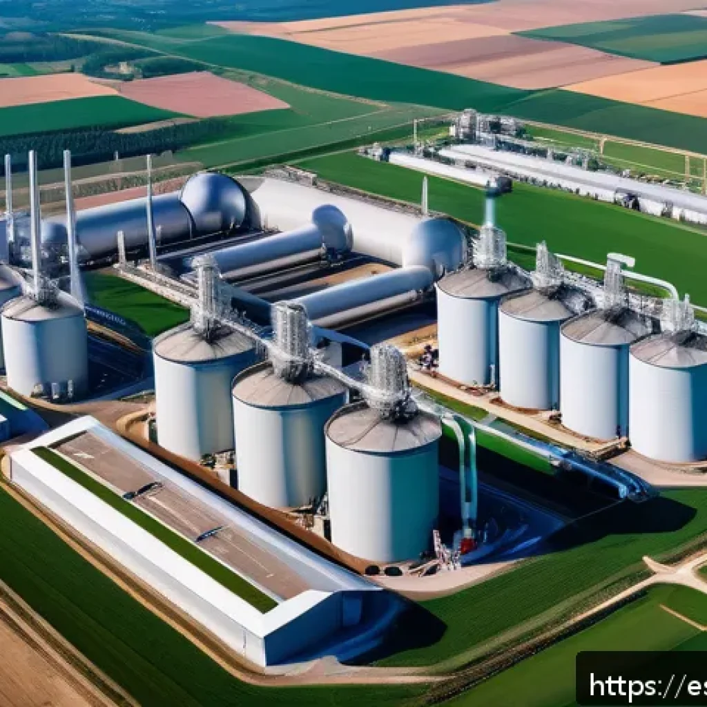 기후 엔지니어링 기술의 적용 가능성 분석 - A detailed aerial view of a cutting-edge carbon capture and storage facility located in the Spanish ...
