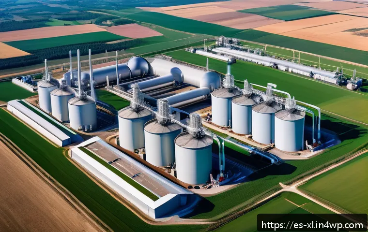 기후 엔지니어링 기술의 적용 가능성 분석 - A detailed aerial view of a cutting-edge carbon capture and storage facility located in the Spanish ...